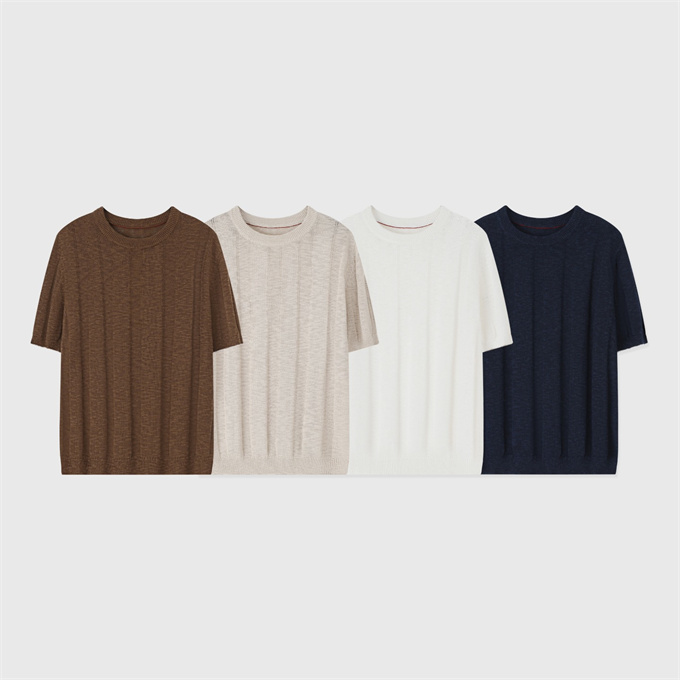 brunello cucinelli rib jacquard crew-neck t-shirt